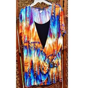 👚 Pretty Tie Dye Blouse with Buckle